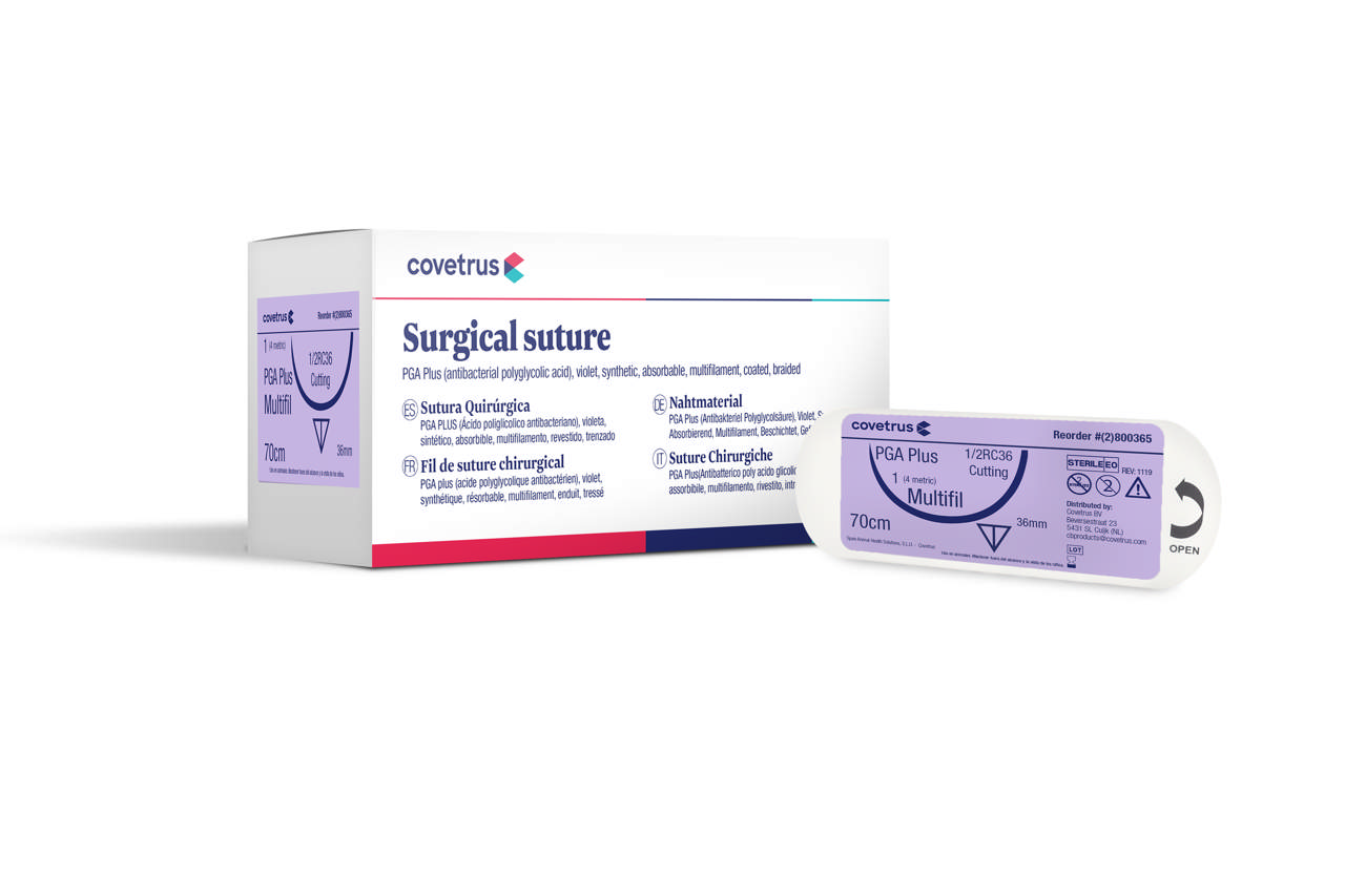 Suture PGA Plus - 1/2 circle, reverse cutting - 1/2RC36