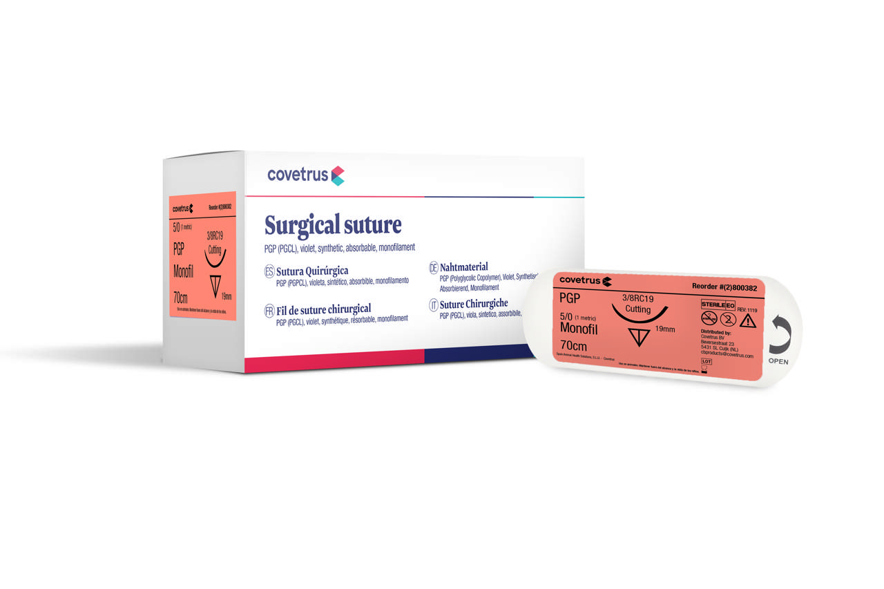 Suture PGP - 3/8 circle, reverse cutting - 3/8RC19