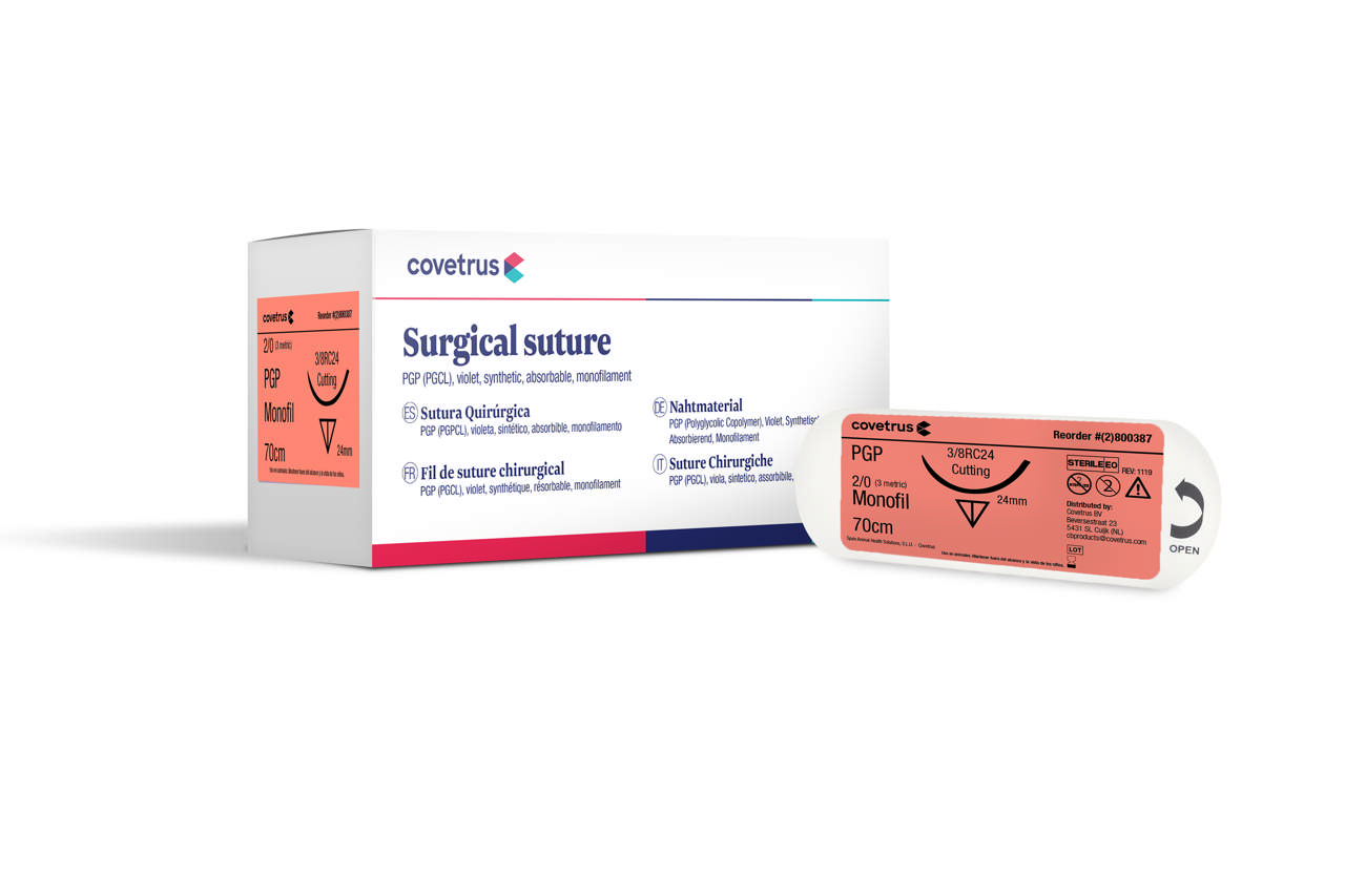 Suture PGP - 3/8 circle, reverse cutting - 3/8RC26