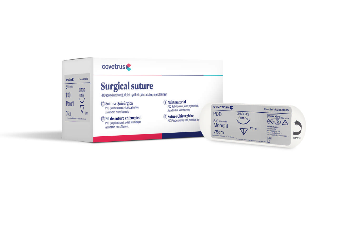 Suture PDO - 3/8 circle, reverse cutting - 3/8RC12