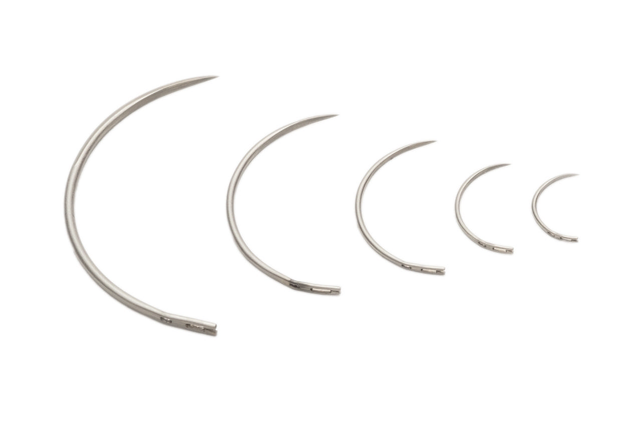 Suture Needles - Spring Eye, 12/pk - 1/2 circle, reverse cutting
