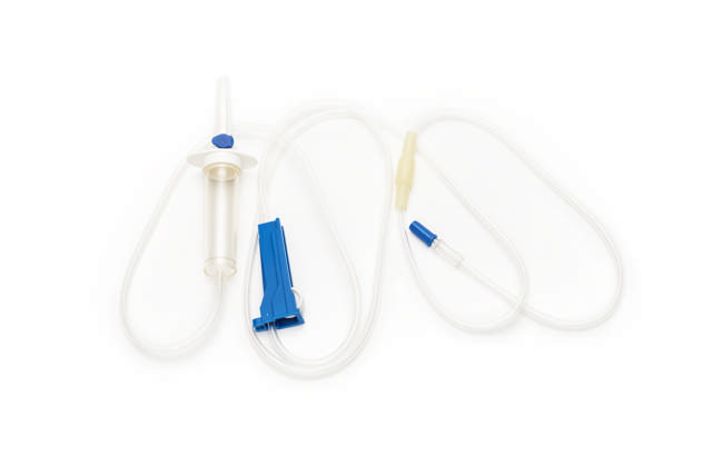 IV Infusion Set, 150 cm, Injection Bulb, No Filter, Rotating Luer Slip