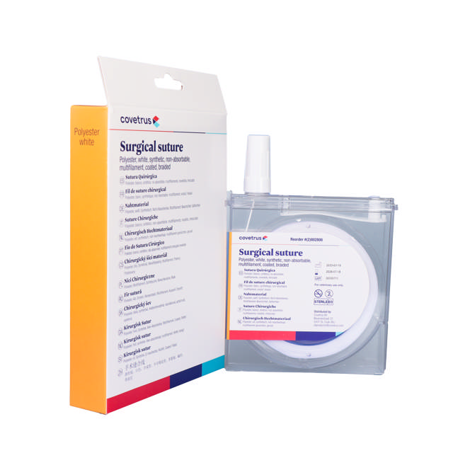 Spool Suture polyester White Multifil